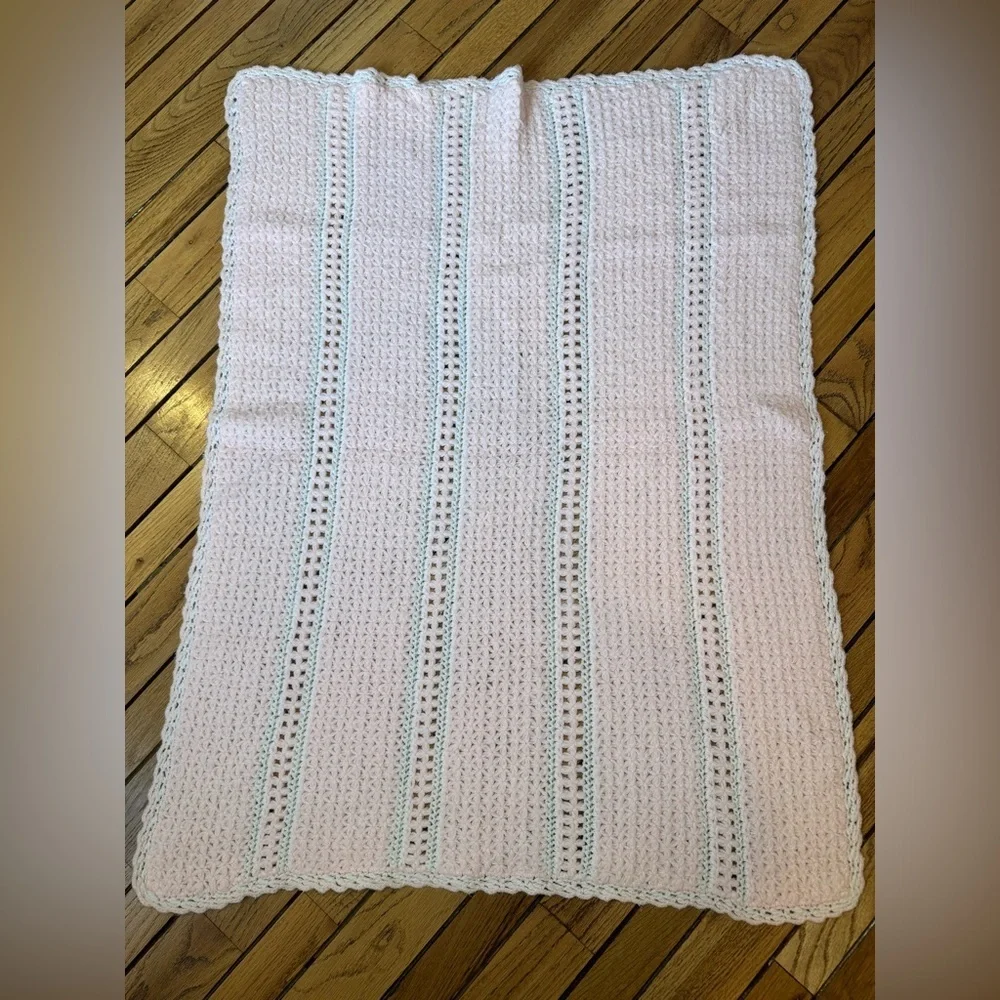 Handmade Pink Crochet Baby Blanket